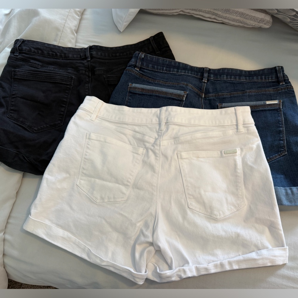 White House Black Market Women's White Denim Jean Shorts 3 pairs size 12